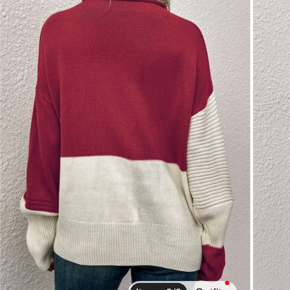 Colorblock Pattern Drop Shoulder Sweater - Picture 2 of 10